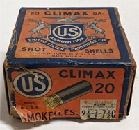 9 Vtg Climax 20 Gauge Shot Shells in Original Box