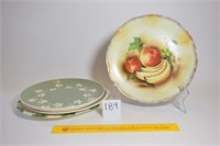 Lot of 4 Decorative Plates 1st is Handpainted
