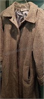 Vintage Larry Lavine Full Length Wool Tweed Coat