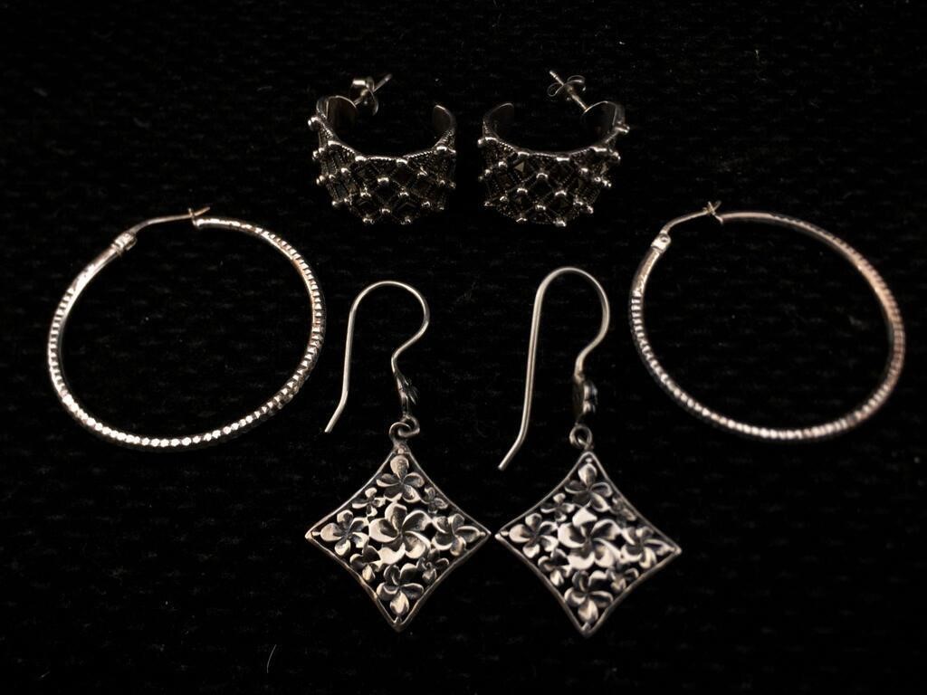 Sterling Silver Earrings Sets - 17.2g TW