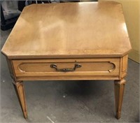 1 Drawer Side Table with Column Style Legs