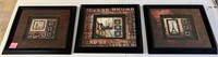 U - 3 PIECES FRAMED ART 19"SQ EA (L47)