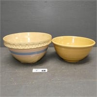 Pair of Yelloware Mixing Bowls
