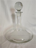 Etched Glass Ship Decanter