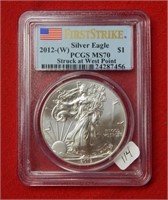 2012 (W) American Eagle PCGS MS70 1 Ounce Silver