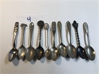 10 Vintage Collector Spoons - Silver?