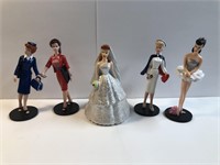5 Mini Barbie Doll Figures