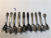 10 Vintage Travel Spoons - Silver?