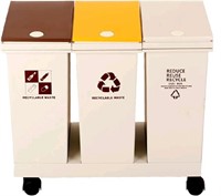 foriy 3 Compartment Trash Can 60L/16Gallon Sorting