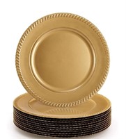 Suwimut 12 Pack Gold Charger Plates, 13 Inch Round