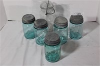 Blue canning jars
