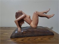 Carver Junior Cobb wood Nude sculpture