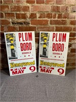 Pair Kennywood Plum Boro Posterboard Sign