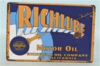 Richlube Motor Oil Metal Sign