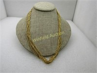 Vintage Double Strand Necklace 42", Gold Tone, 3 m