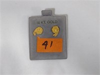 14 kt Gold Washington Redskins earrings