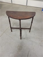 Wooden Half Moon End Table