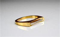 Vintage Italian gold and diamond cuff bracelet