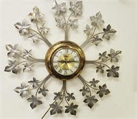 United Metal Leaf Electric Mid-Century Wall Clock