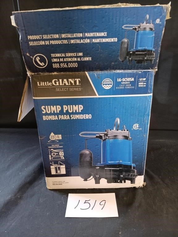 Little Giant 1/2 HP Sump Pump