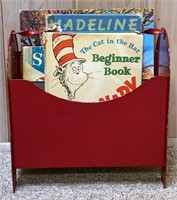 Old Metal Magazine Rack With Childrens Books