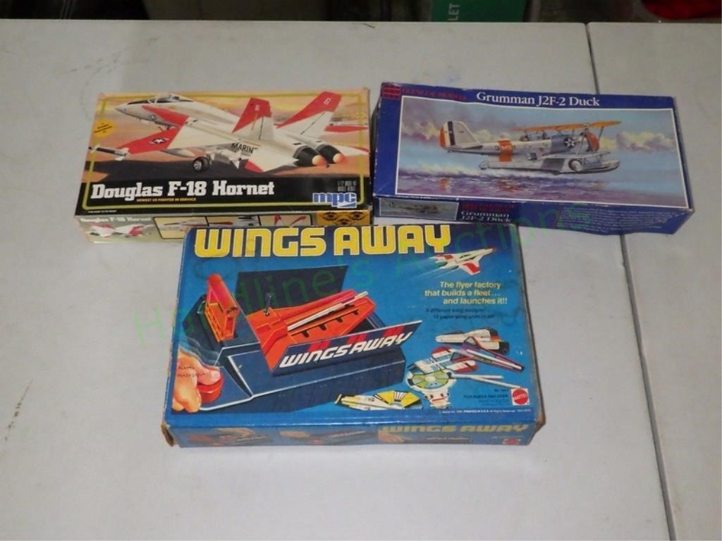 Three Vintage Model Airplanes