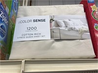 Color Sense 1200tc 4 pc Queen sheet set