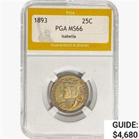 1893 Isabella Silver Quarter PGA MS66