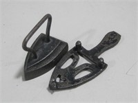 Antique Miniature Sad Iron & Trivet