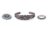 Sterling and Turquoise Jewelry Grouping