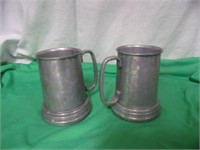 2 Metal Mugs with Plastic Bottoms