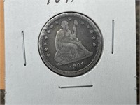 1891 Liberty Seated Quarter