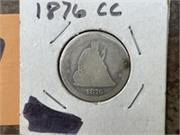 1876-CC Liberty Seated Quarter