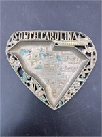 South Carolina Souvenir Cut-Out Metal Ashtray