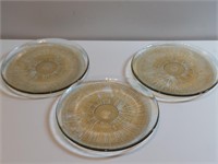 3pc Recycled Glass Plates Sunflower Daisy Yellow