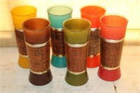 Set of Siestaware Tiki Barware Glasses Mid Century
