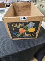 Vintage Tulip Brand Wood Apple Box