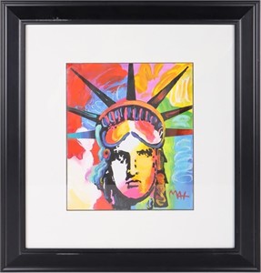PETER MAX "LIBERTY HEAD" PAINTING AFTER