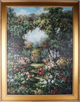 RENOIR ORIGINAL OIL "MAGIC GARDEN" AFTER