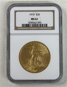 1910 $20 ST. GAUDENS GOLD 1oz COIN