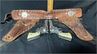 roy rogers double holster and 2 stallion 38 cap