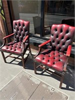 Pair of Chairs, Georgian Style Deep Buttoned