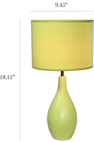 Oval base green ceramic table lamp