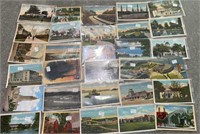vintage postcards featuring waterways in Oklahoma,