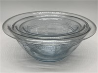 Set of (3) Fire King Pale Blue Glass Nesting