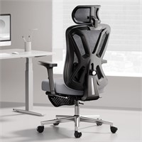 Hbada Ergonomic Chair  Adjustable Support  Grey