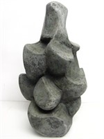 ABSTRACT GRAY SCULPTURE APPROX. 16.5" TALL