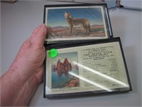2 Antique Framed Post Cards