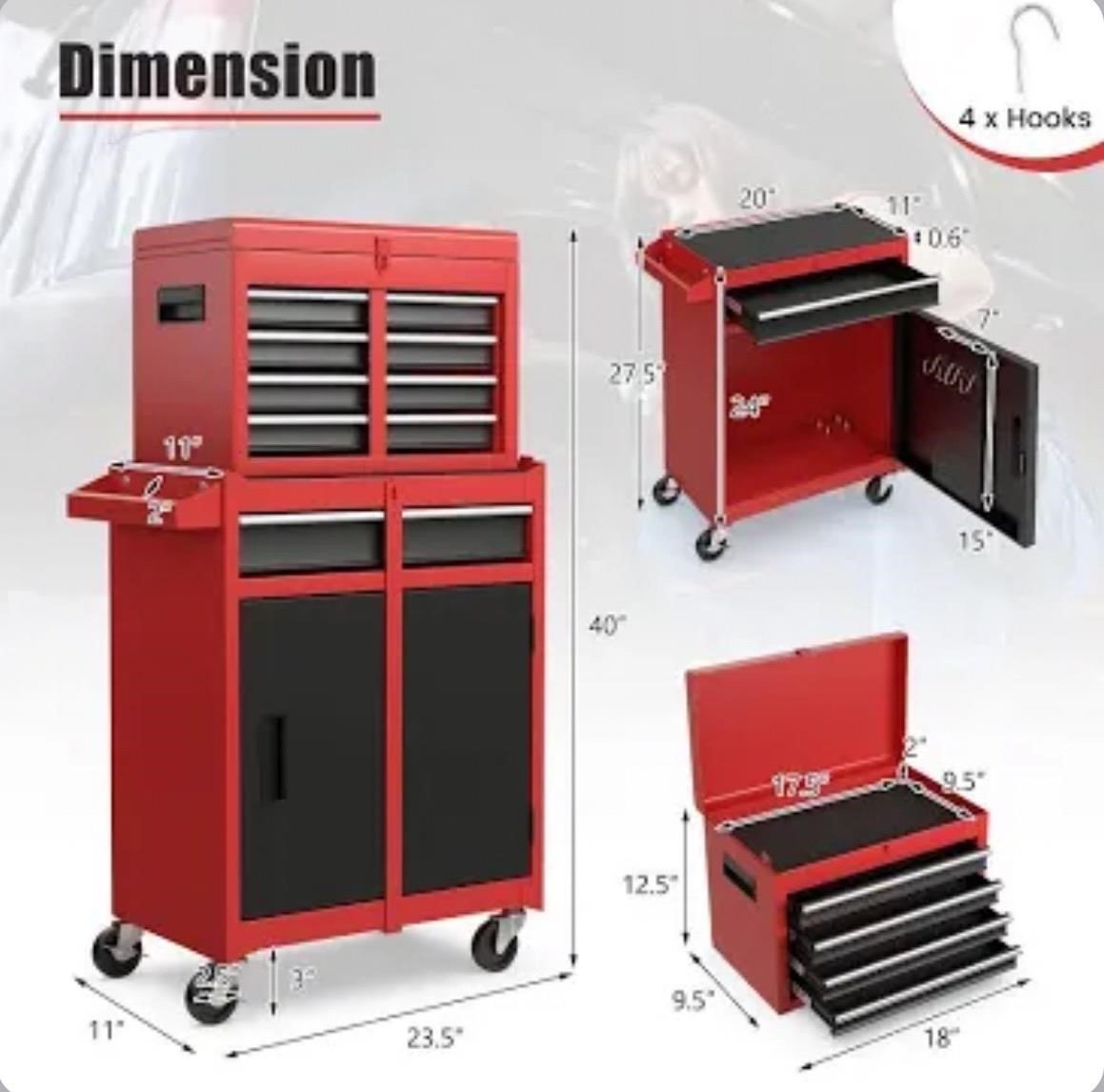 2 In 1 Rolling Tool Box