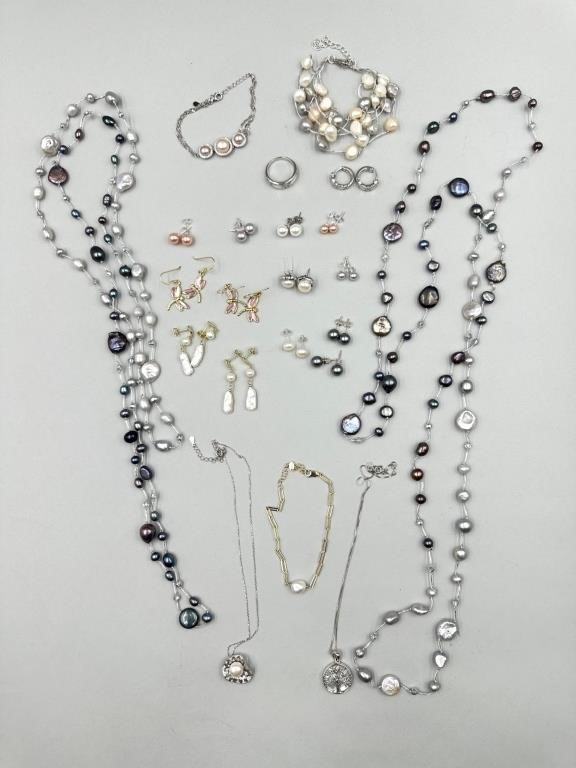 Sterling Silver and Costume MOP Jewerly Items